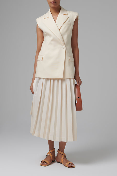 White Sleeveless Blazer