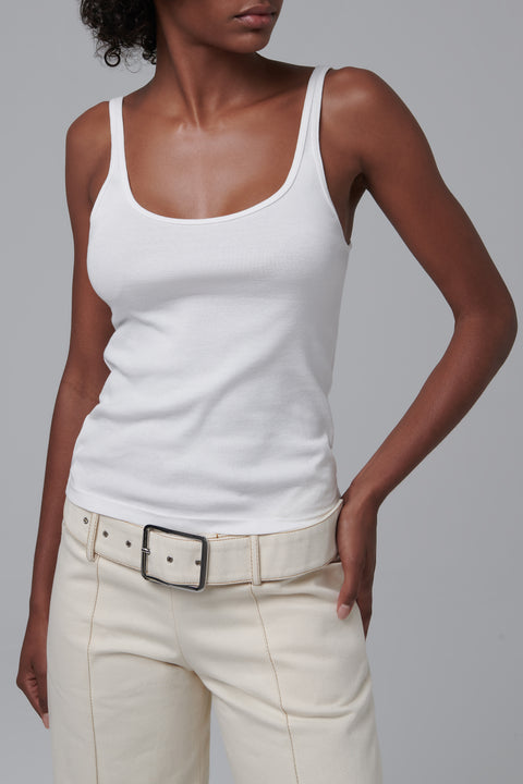 White Organic Cotton Tank Top