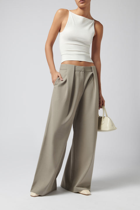 White Square Neck Top