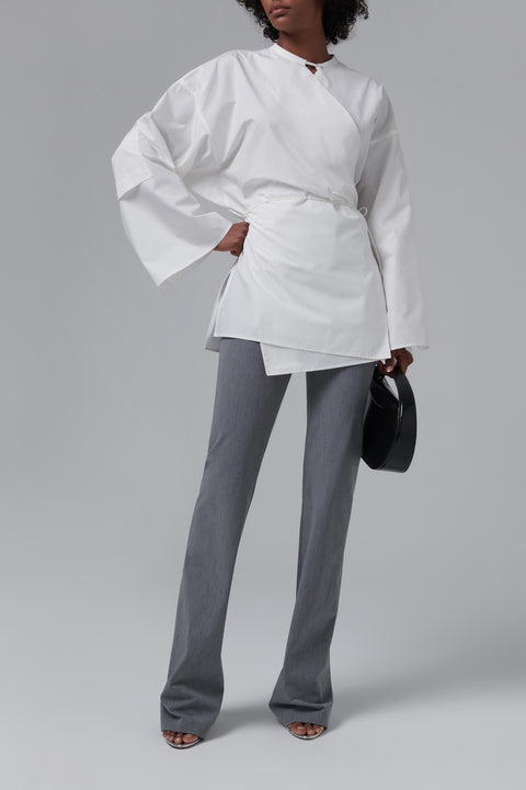 White Solar Asymmetric Shirt