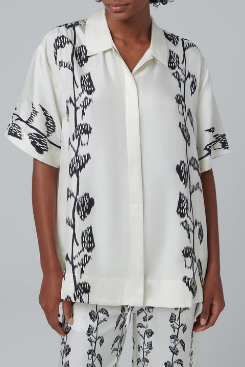 White Montauk Silk Shirt