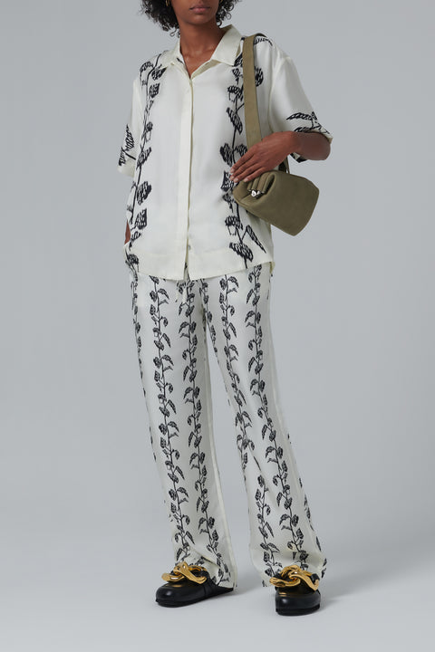 White Montauk Silk Shirt