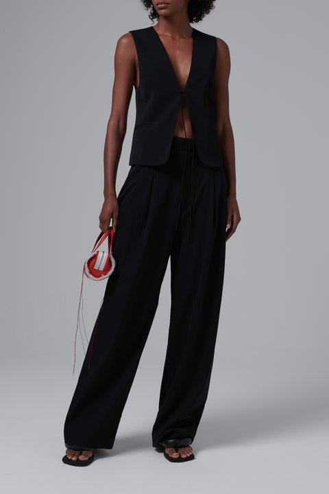 Black Adjustable Wide Leg Pants