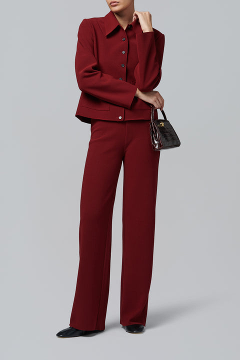 Burgundy Lay2 Straight Pant