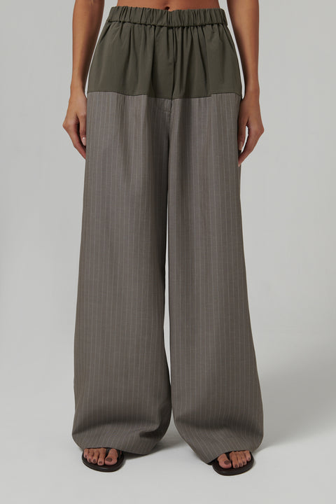 Grey Relaxed Splice Pants