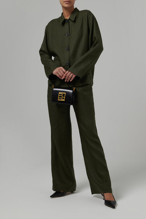 Green Rivello Linen Pants