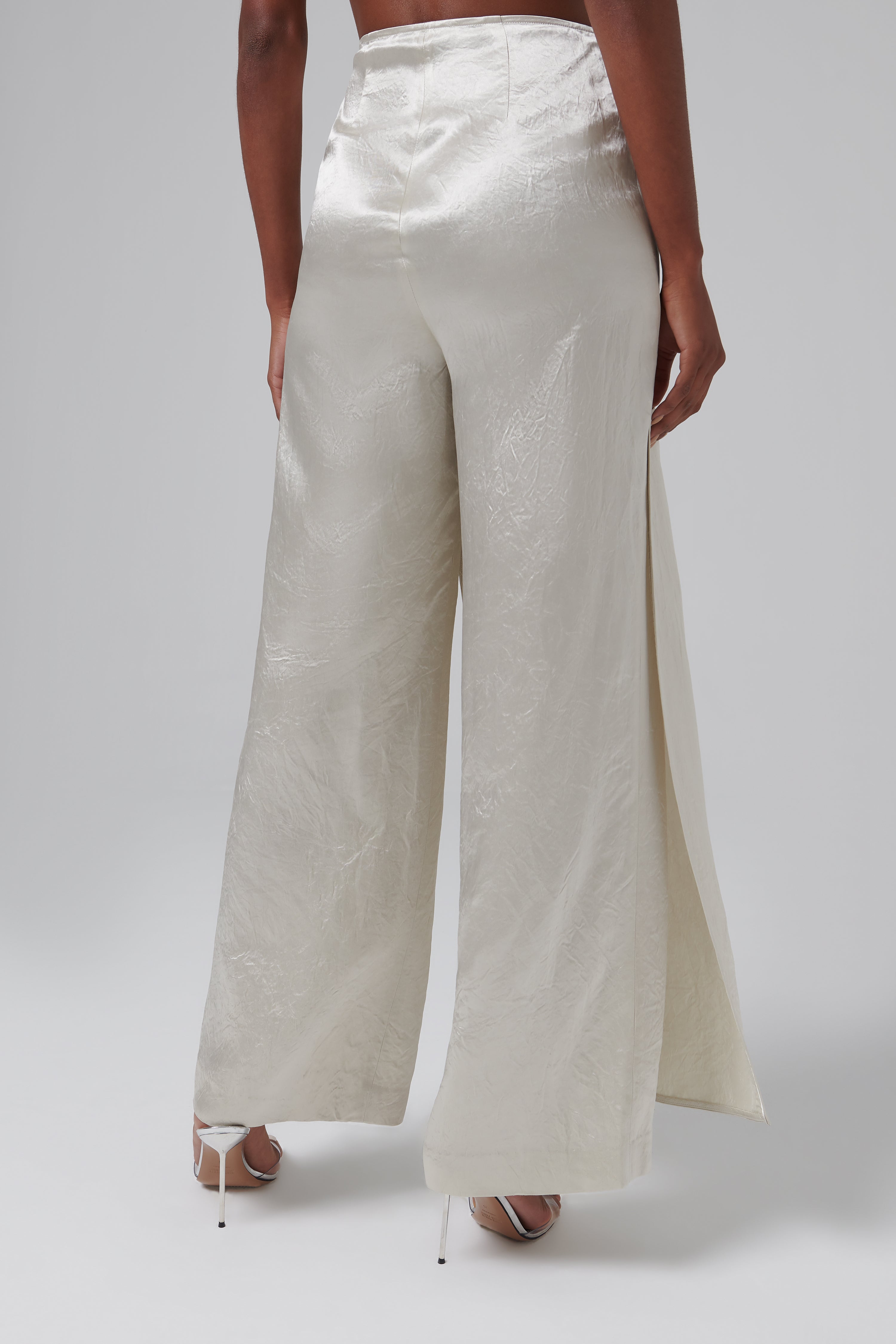 Nanushka White Kehlani Front Skirt Panel Pants Nanushka White Kehlani Front Skirt Panel Pants