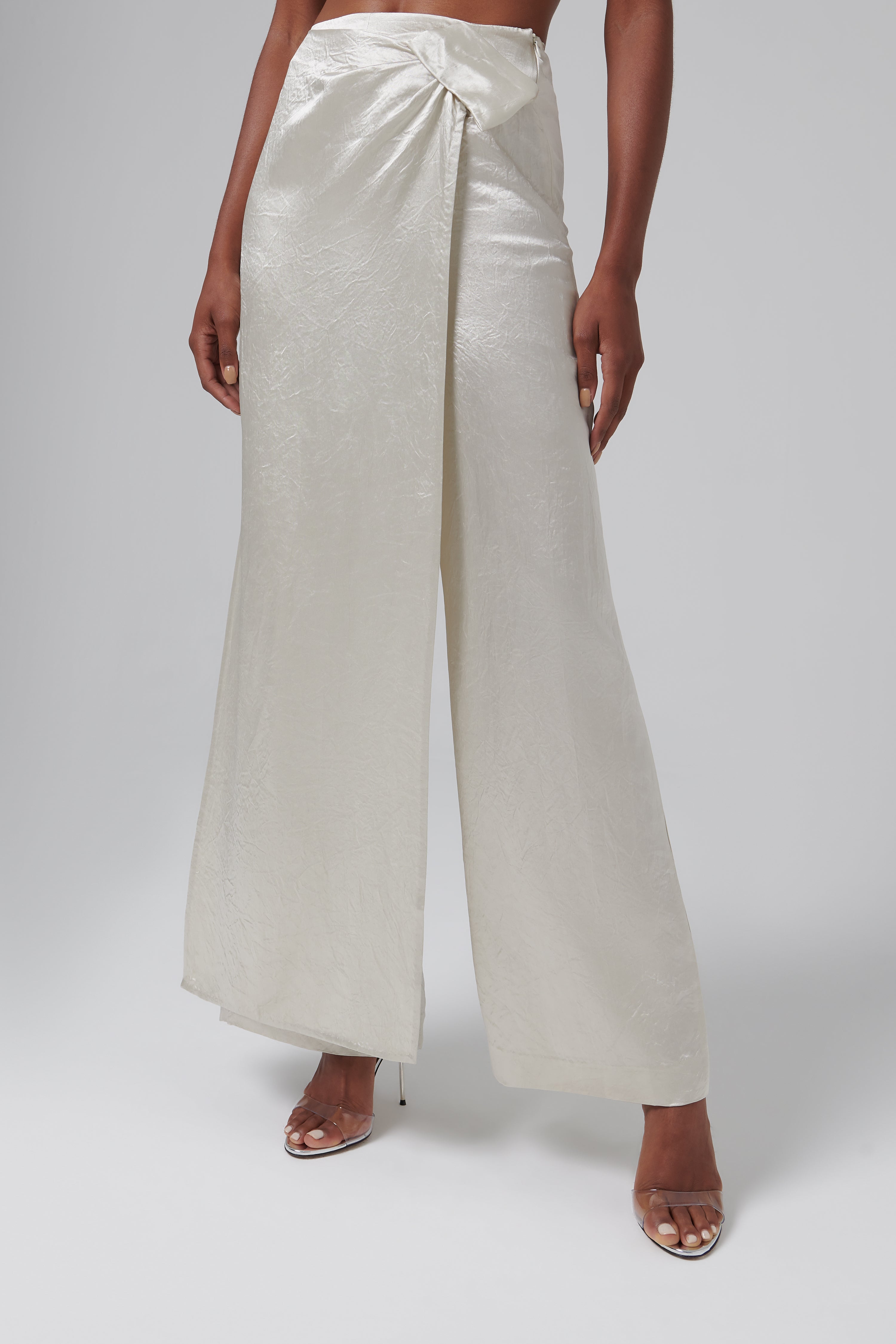 Nanushka White Kehlani Front Skirt Panel Pants