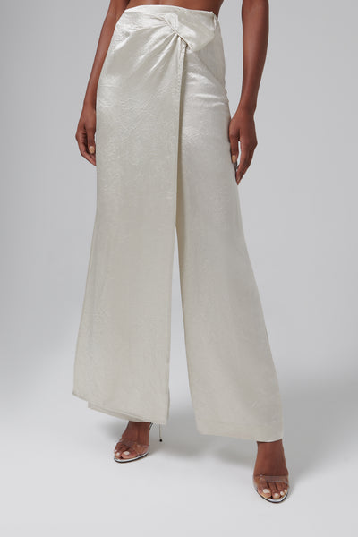 Nanushka White Kehlani Front Skirt Panel Pants