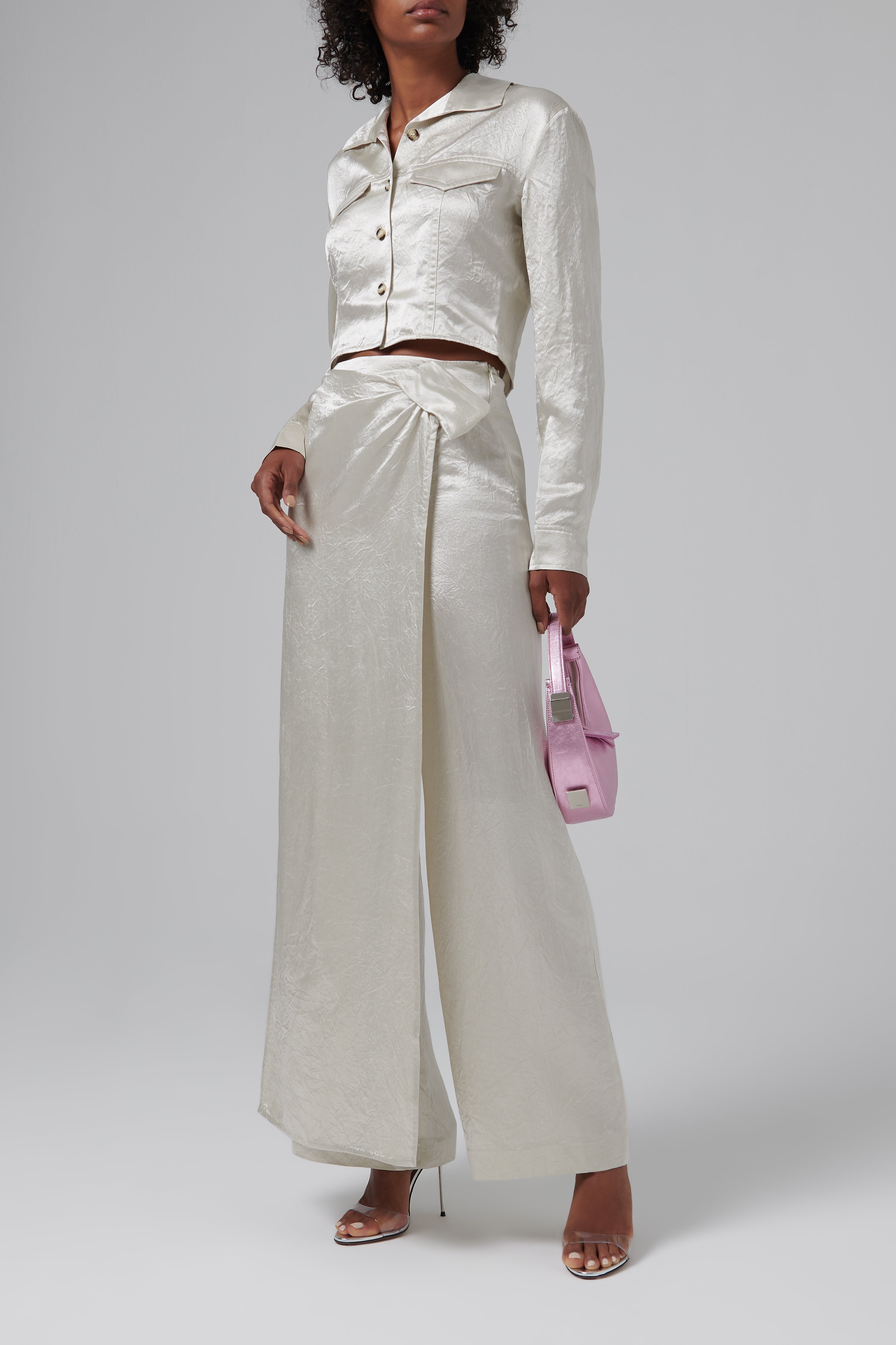 Nanushka White Kehlani Front Skirt Panel Pants