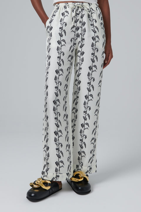White Aurelia Silk Pants