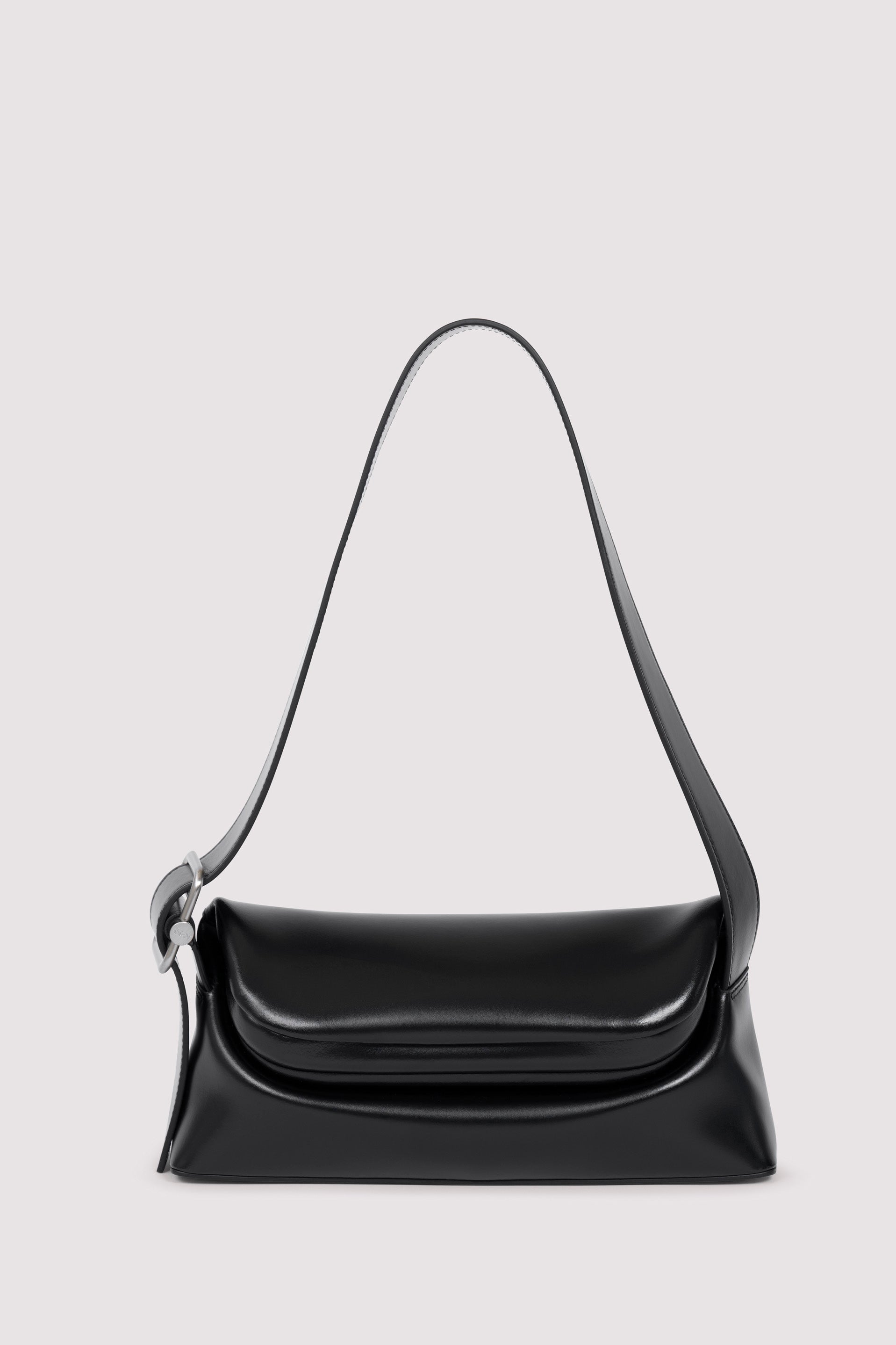 Osoi Black Folder Leather Shoulder Bag