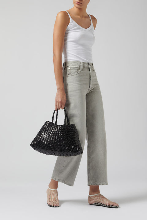 Black Santa Croce Small Leather Tote