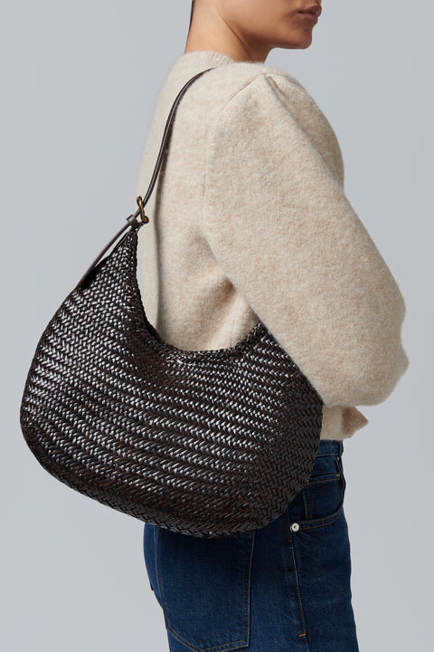 Brown Luna Leather Shoulder Bag