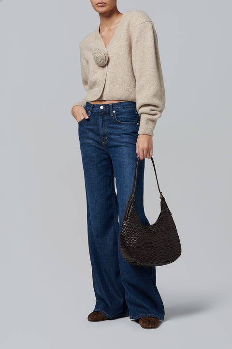 Brown Luna Leather Shoulder Bag