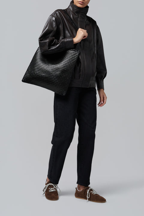 Black Ars Leather Tote