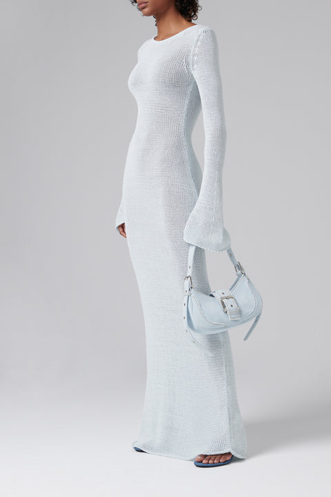 Blue Hobo Brocle Denim Bag