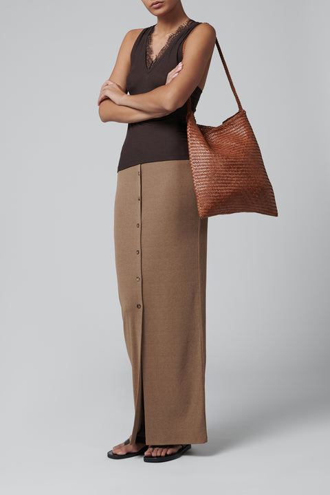 Brown Ars Leather Tote