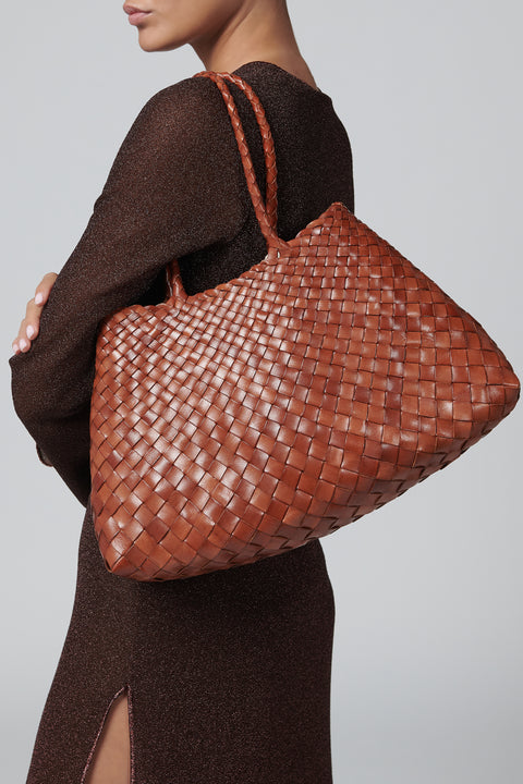 Light Brown Santa Croce Big Leather Tote