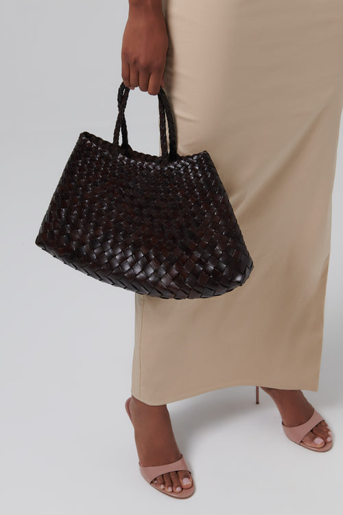 Dragon Diffusion Brown Santa Croce Small Leather Tote