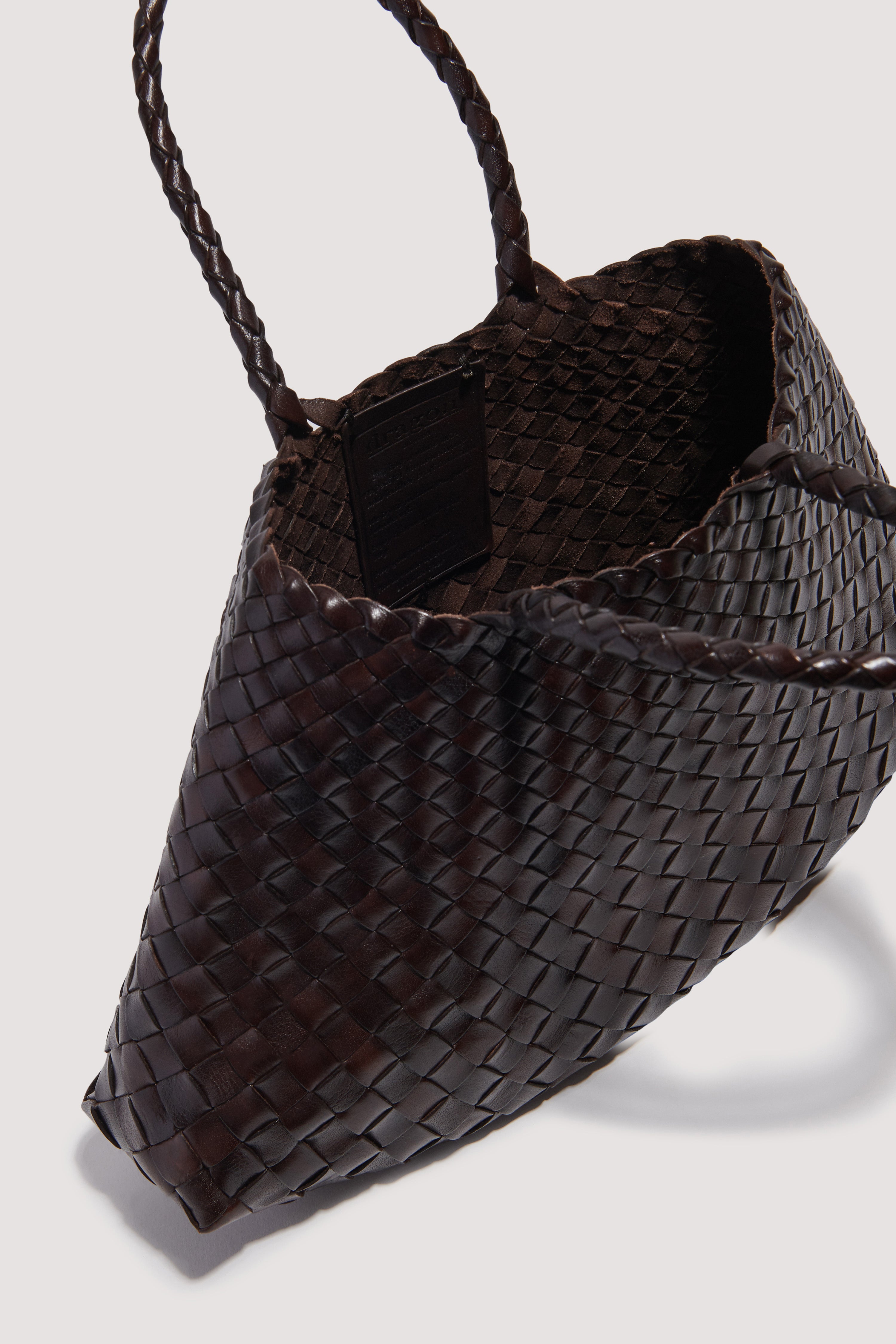 Dragon Diffusion Brown Santa Croce Small Leather Tote