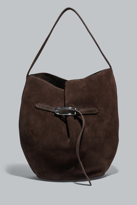 Brown Belted Large Bucket Bag