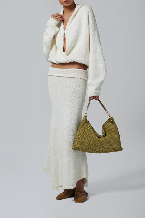 Green Porto Half-Moon Shoulder Bag
