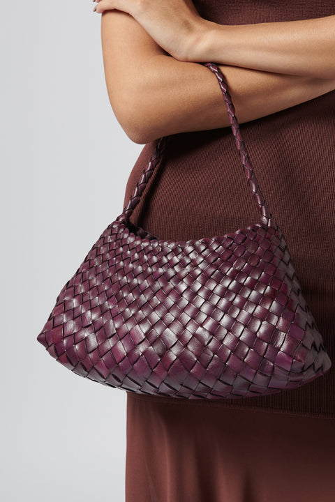 Purple Rosanna Leather Shoulder Bag