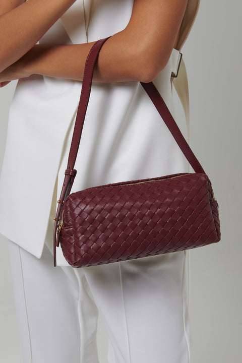 Burgundy Trousse Crossbody Bag