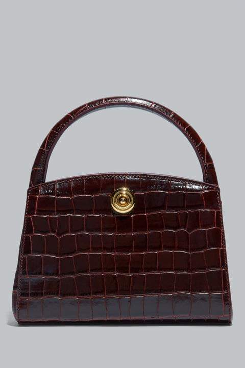 Burgundy Pushlock Lady Mini Bag
