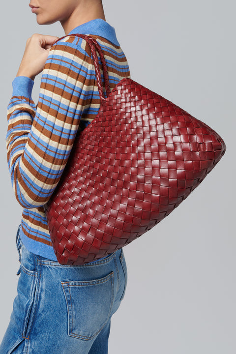 Burgundy Santa Croce Big Leather Tote