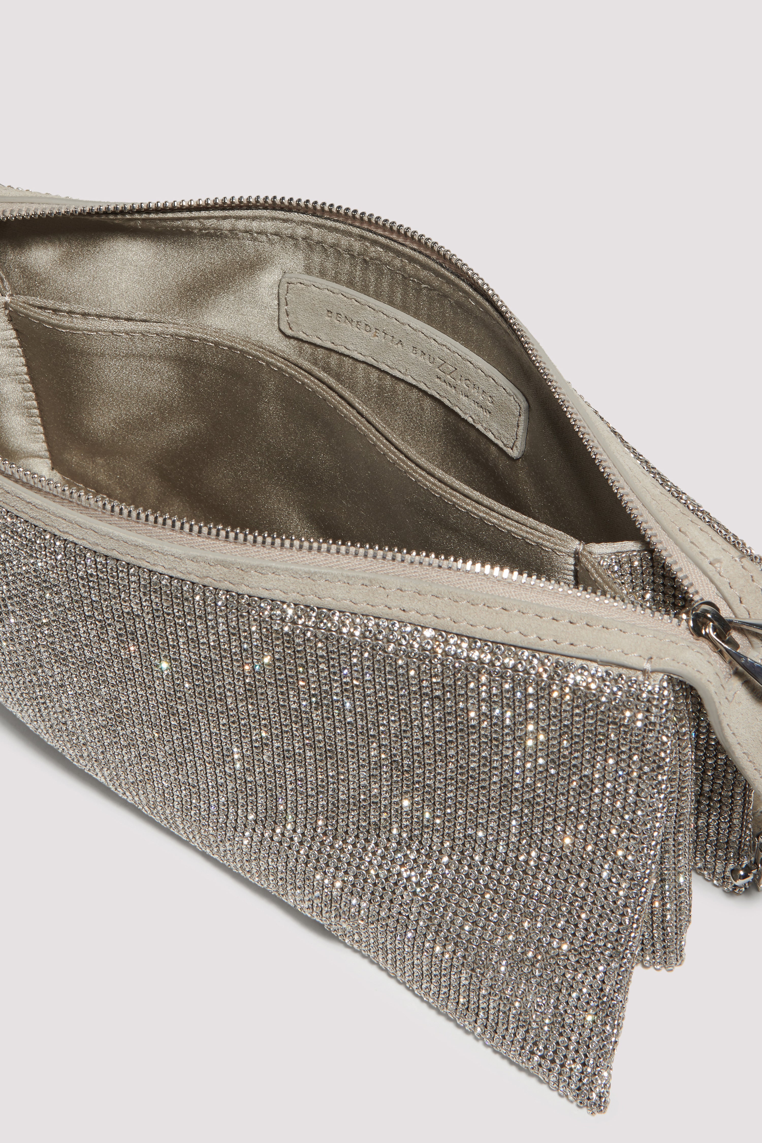 Benedetta Bruzziches Silver Syster Crystal Embellished Shoulder Bag