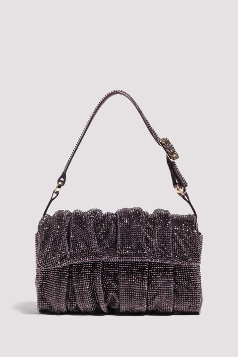 Pink Iris Rhinestone Shoulder Bag