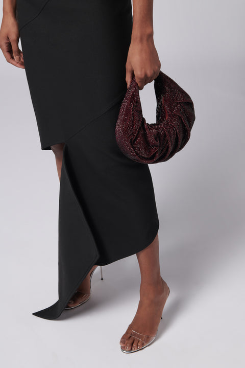 Burgundy Yennefer Rhinestone Embellished Bag