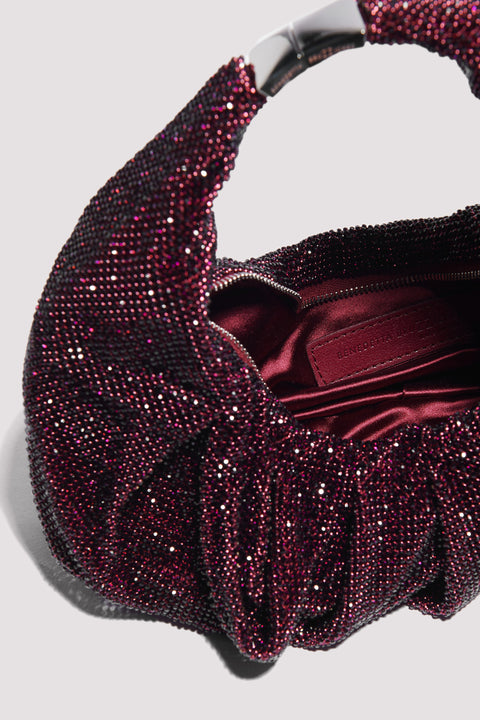 Burgundy Yennefer Rhinestone Embellished Bag