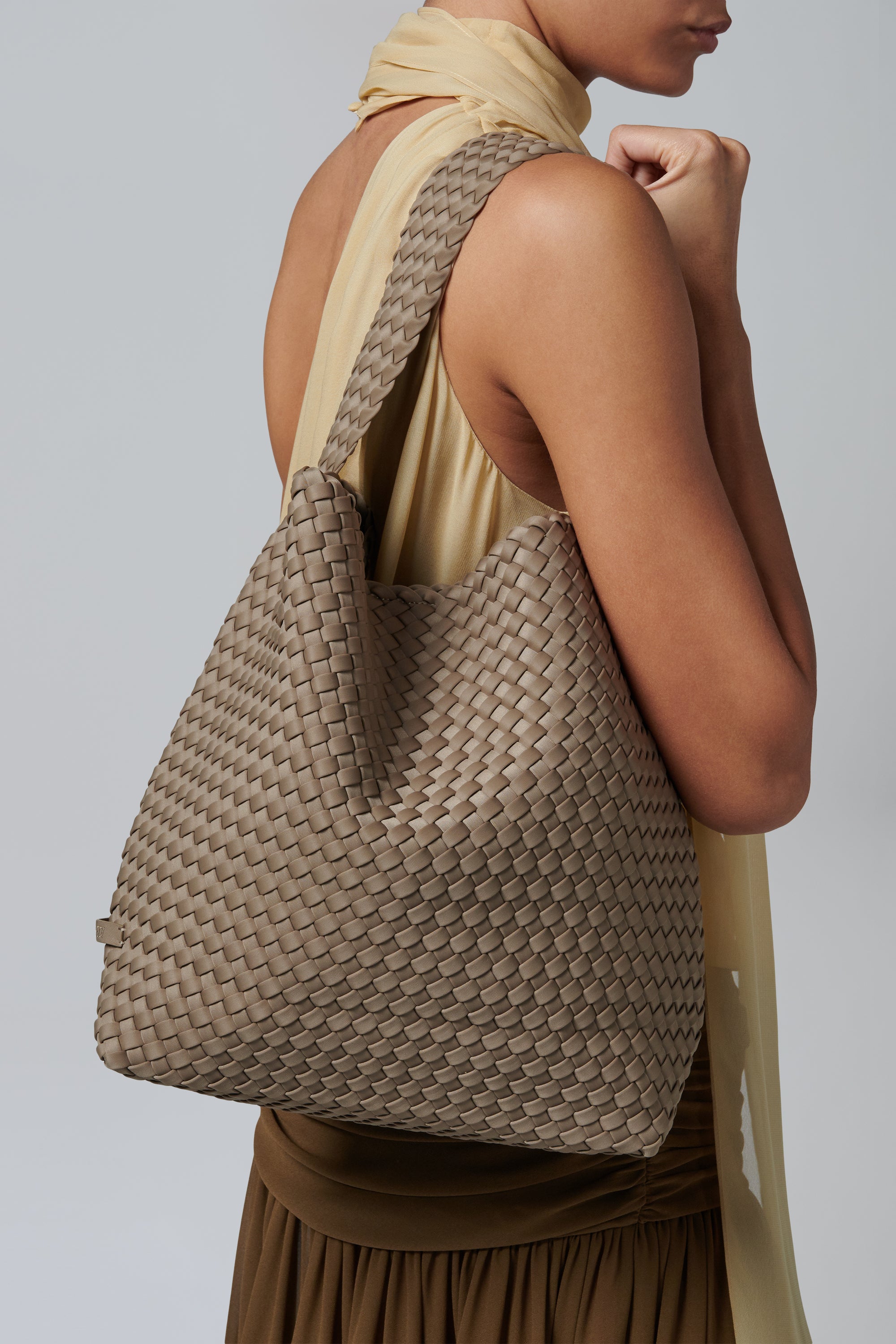 Naghedi Grey Nomad Medium Hobo Bag