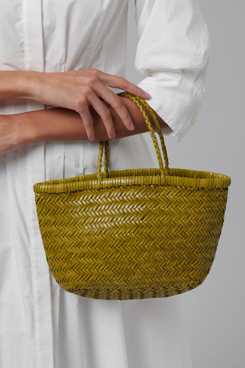 Green Bamboo Mini Basket Tote
