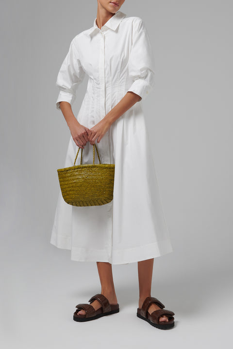 Green Bamboo Mini Basket Tote