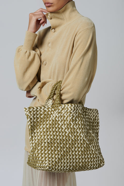 Green St. Barths Double Weave Medium Tote