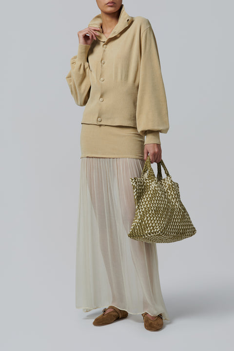 Green St. Barths Double Weave Medium Tote