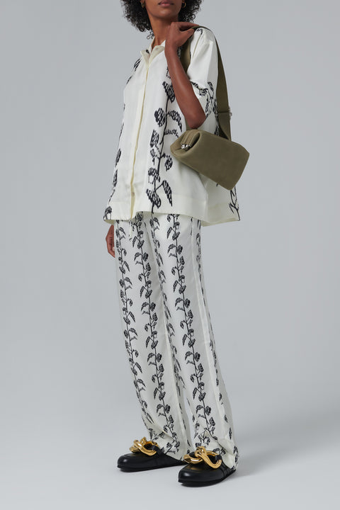 Khaki Slide Leather Shoulder Bag