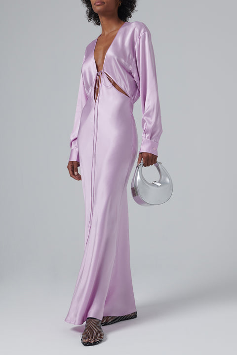 Metallic Silver Toni Leather Mini Bag