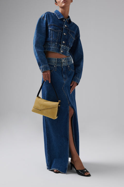 Beige Oscar Baguette Shoulder Bag