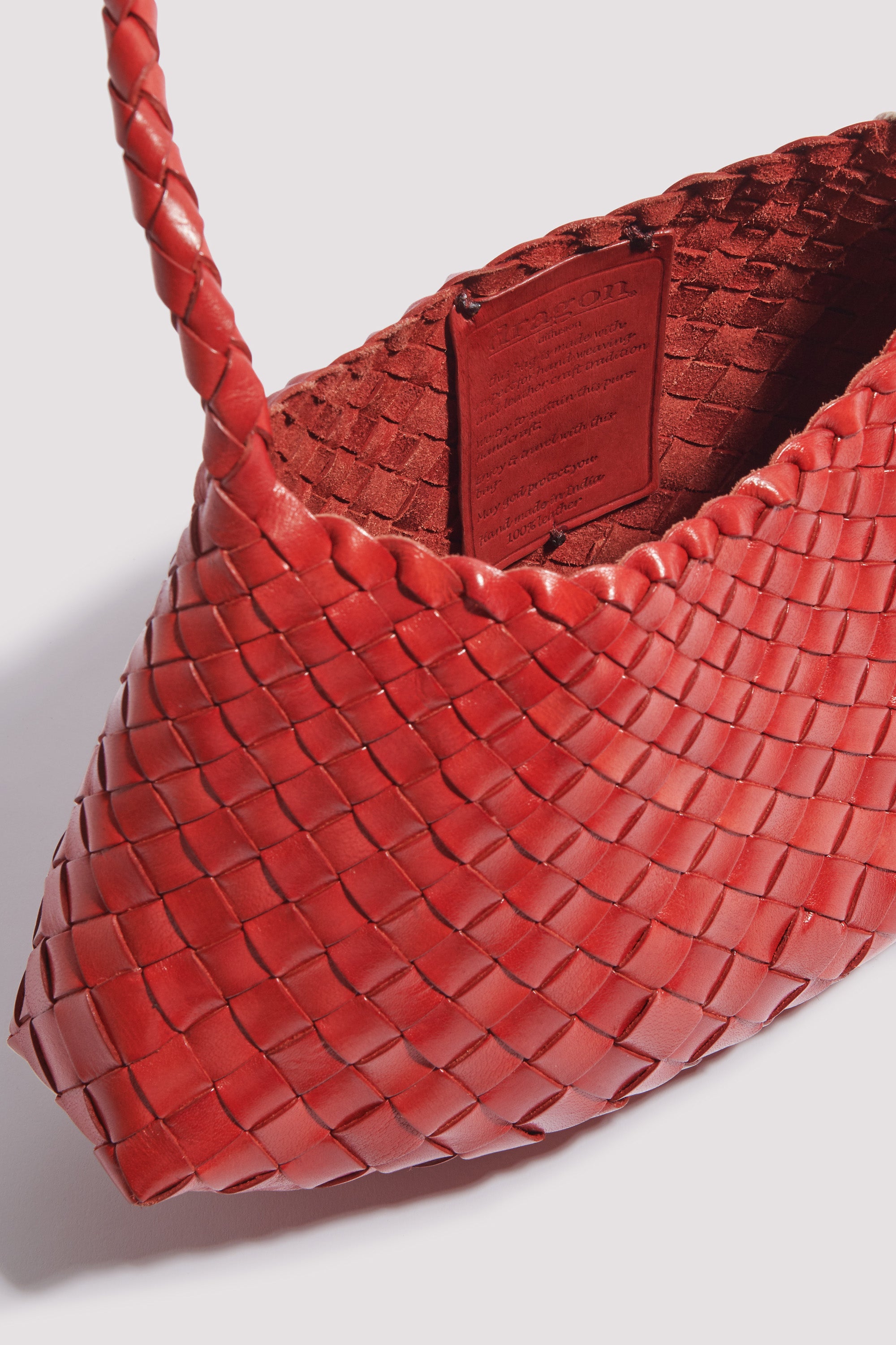 Dragon Diffusion Red Rosanna Leather Shoulder Bag - Fabric