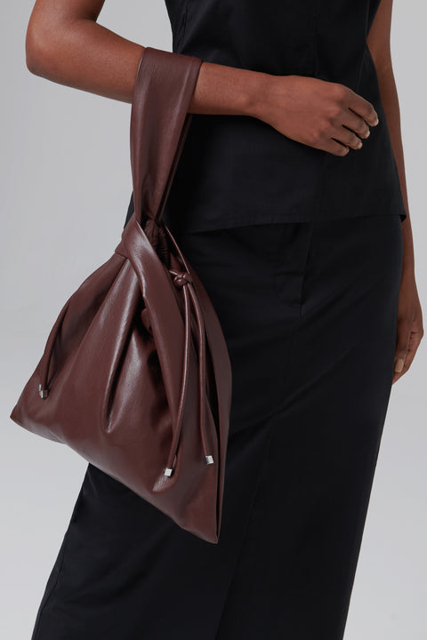 Burgundy Jen Drawstring Wristlet