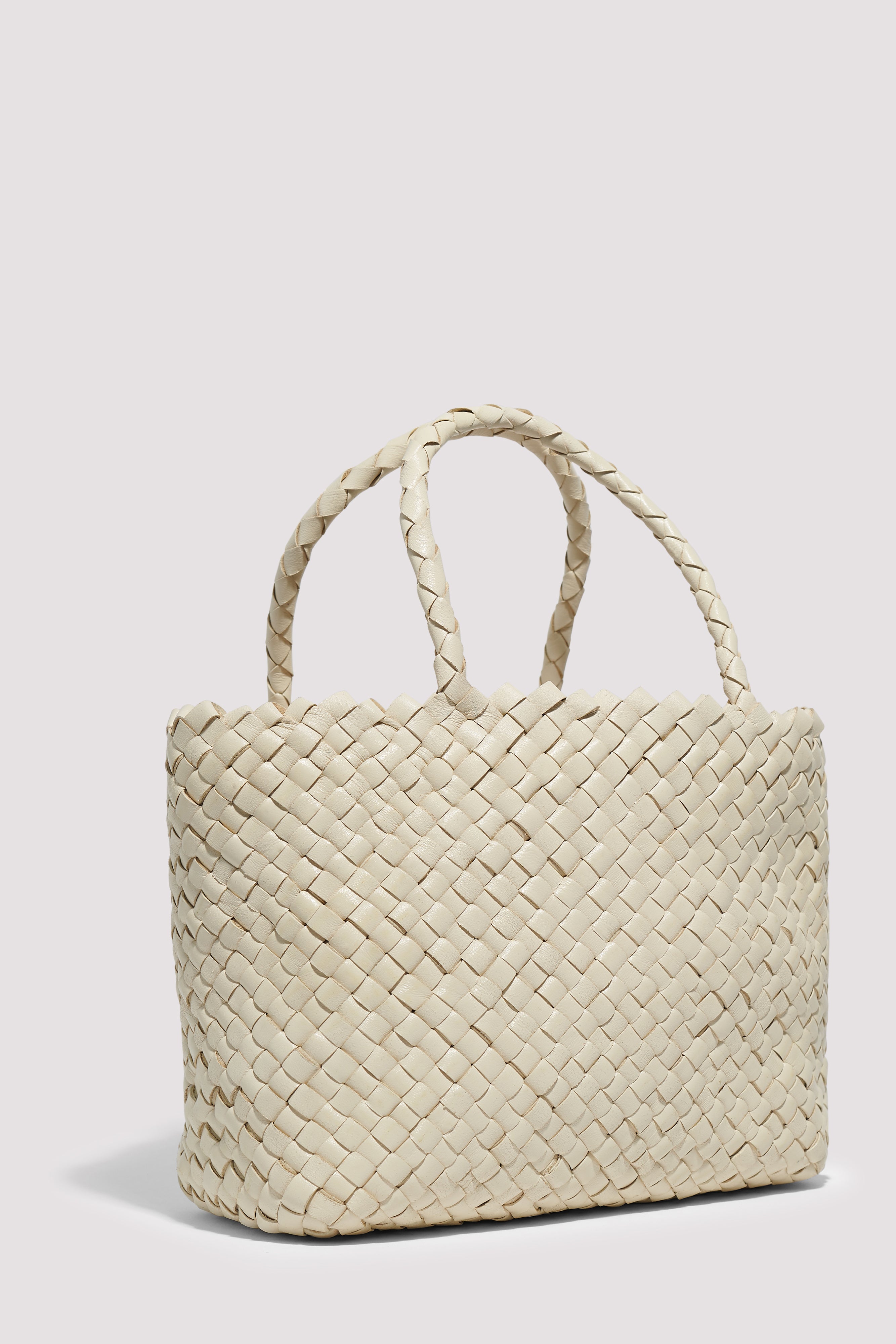 Dragon Diffusion White Leather Mini Basket Tote