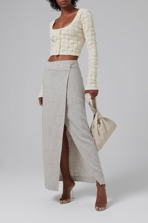 White Okobor Wristlet