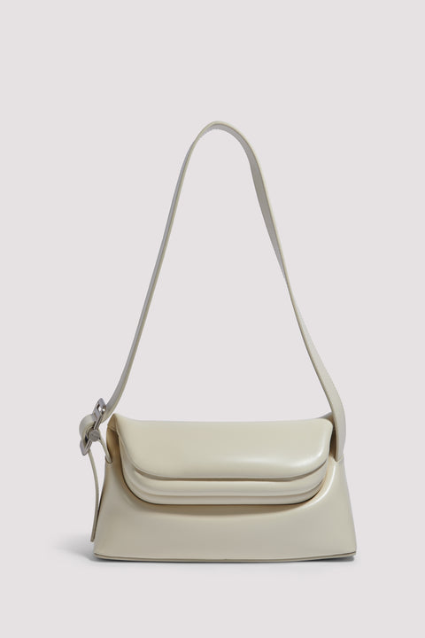 White Folder Leather Shoulder Bag