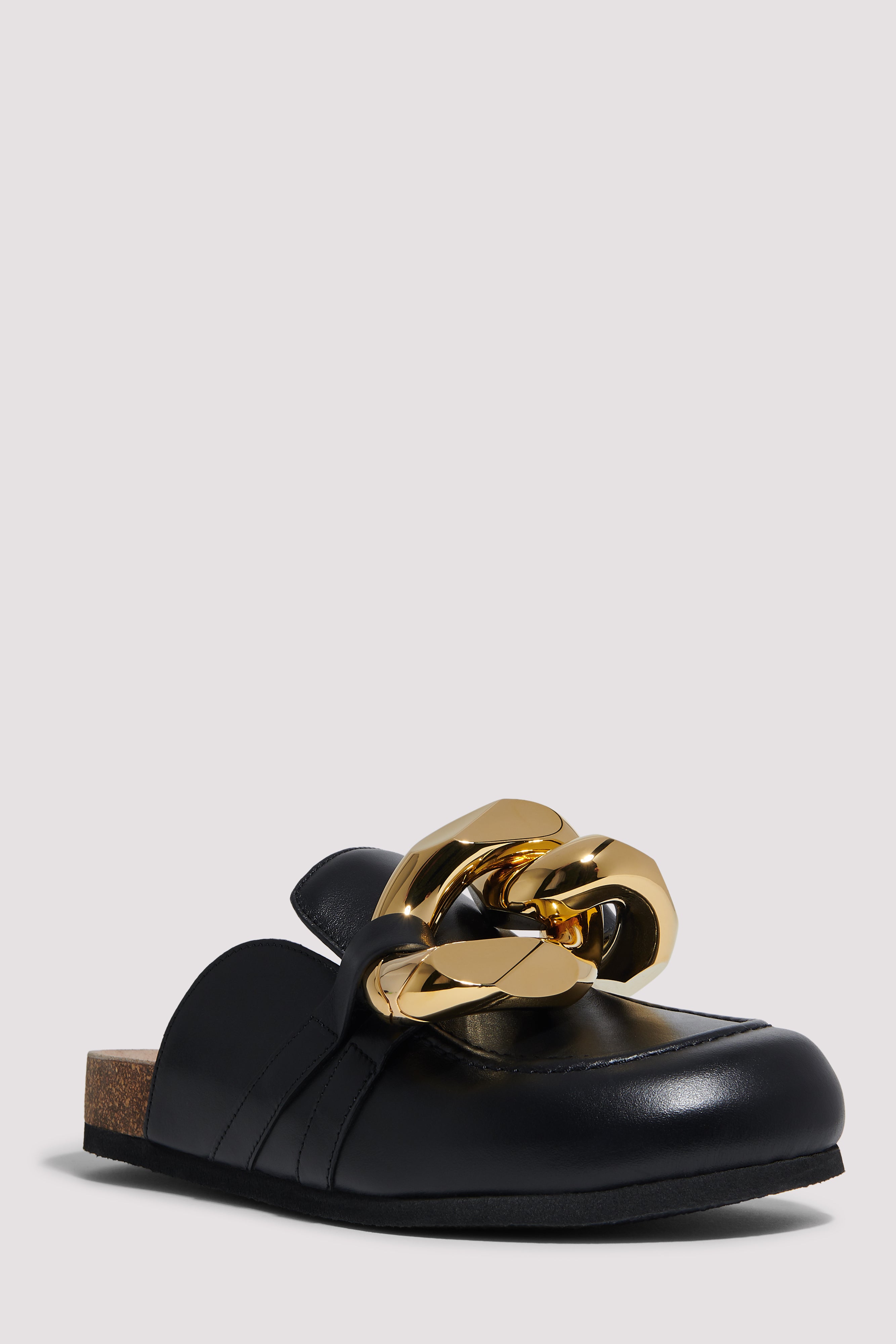 J.W. Anderson Black Chain Detail Leather Mules