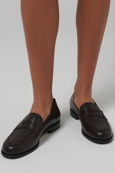 Brown Oscar Calf Leather Loafer